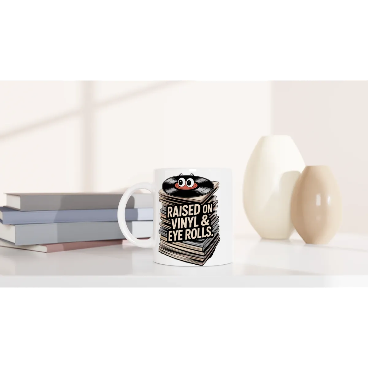 Raised On Vinyl & Eye Rolls Boomer Mug — view 3