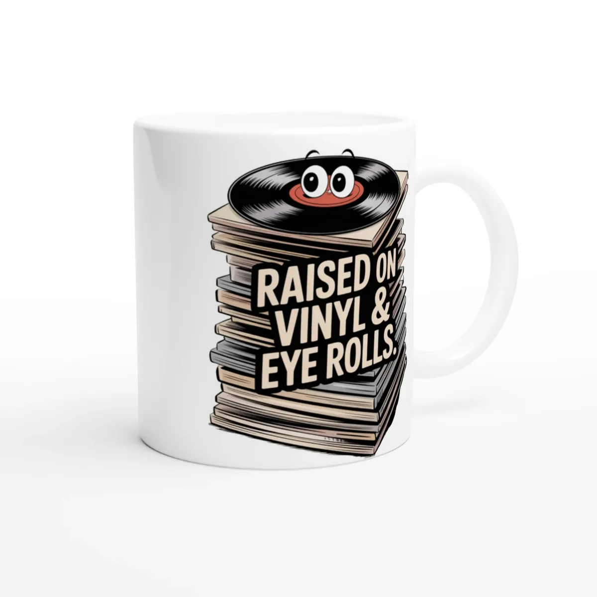 Raised On Vinyl & Eye Rolls Boomer Mug — view 4
