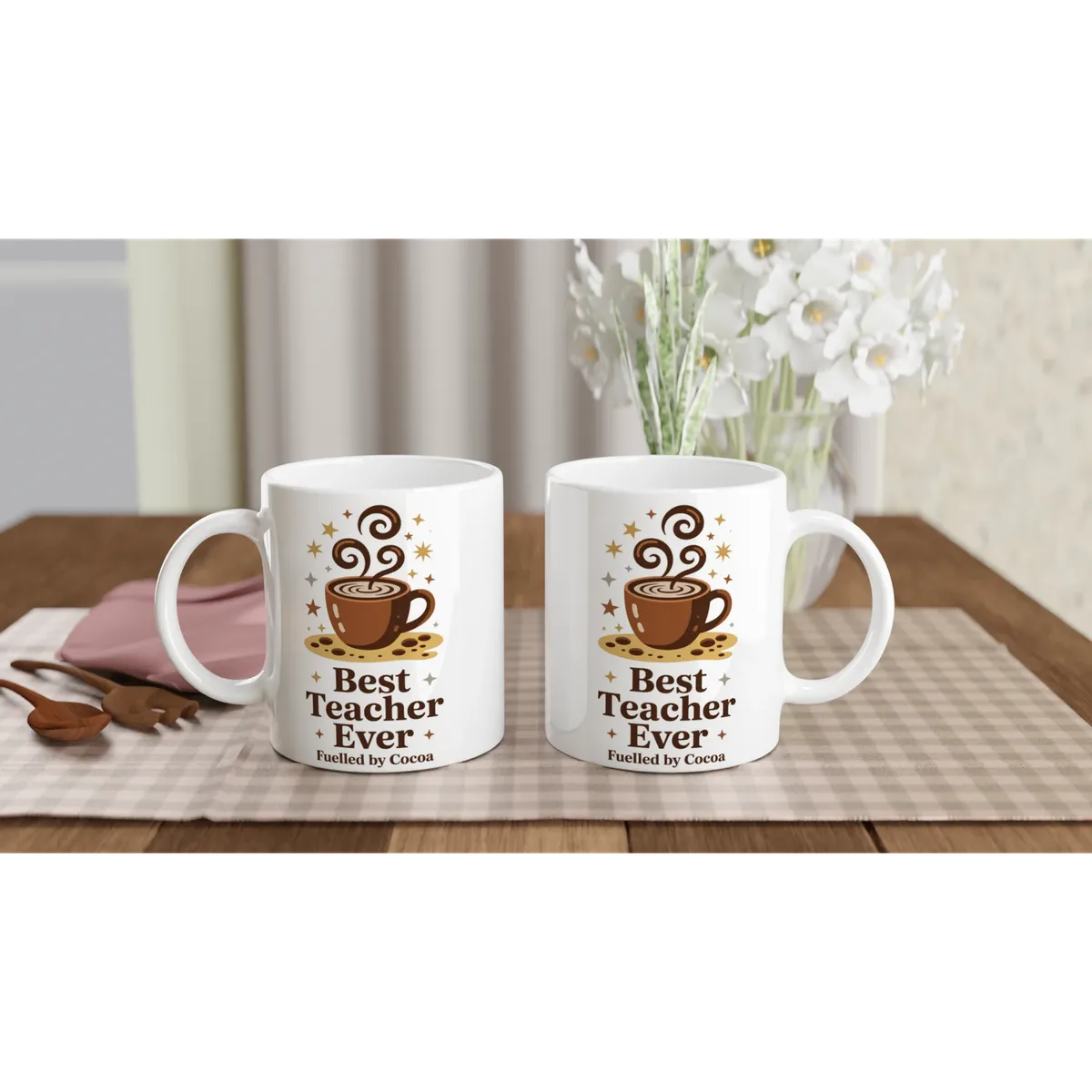 Best Teacher Ever (Fuelled By Cocoa) Mug — view 2