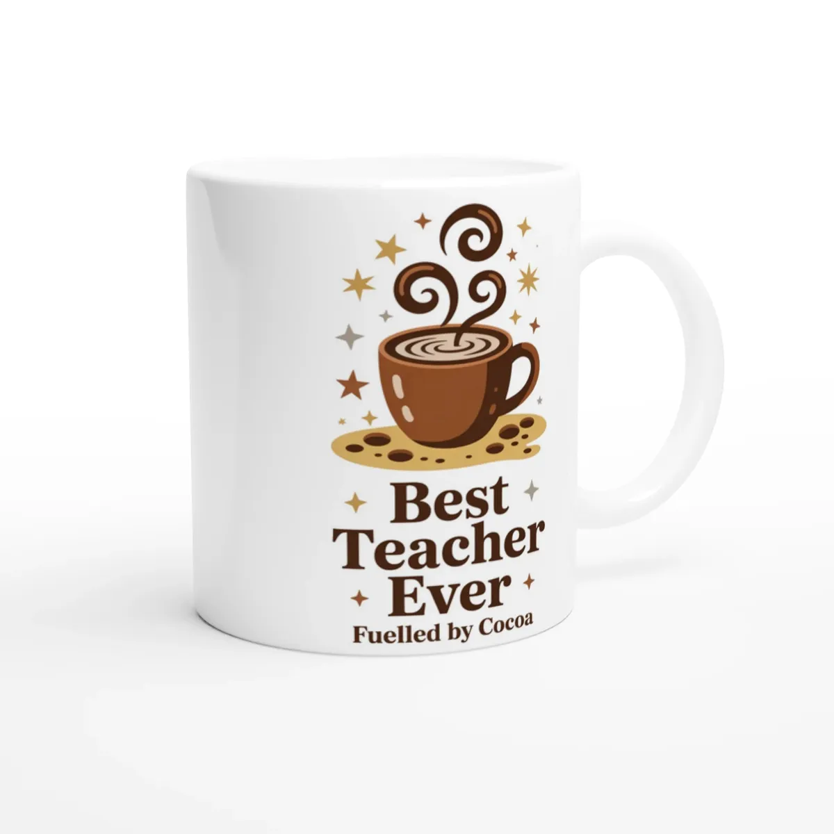 Best Teacher Ever (Fuelled By Cocoa) Mug — view 6