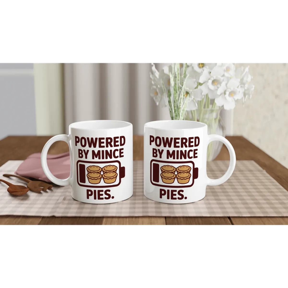 Powered By Mince Pies Mug — view 2